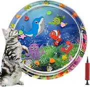 yanzisura Cat Water Sensory Mat - Pet Water Sensory Play Mat for Cats,Animals Resting Sleeping Bed, Hot Days Cooling Pad for Sofa Balcony Courtyard Small Medium Large Breeds