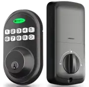Keyless Entry Door Lock, One-Touch Lock/Unlock, Deadbolt Lock with Keypad and Ke