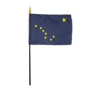 Alaska AK State Poly Miniature Tabletop Desk Flag Polyester 4" x 6" (12 Pack)