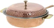 Aakrati Handicrafts Indian Serveware Donga Copper Serving Bowl Tureen with Spoon