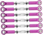 Gogogmee Adjustable 71mm Turnbuckle Rod Linkage Set of 6 Purple for RC Car Upgrades 1/10 Scale Compatible