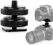 Camera Hot Shoe Mount Adapter - Flash Hot Shoe Mount Adapter | Double Screw 1/4 Action Camera Hot Shoe Mount, Hot Shoe Conversion Screw, Photography Tripod Screw Converter for Field Monitor