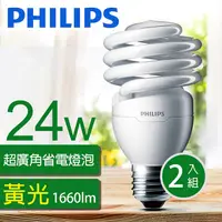 在飛比找PChome24h購物優惠-【飛利浦PHILIPS】Tornado 螺旋省電燈泡T2 2