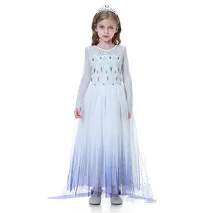 艾莎(白色公主裙)，萬聖節服裝 冰雪奇緣 兒童服飾 化妝舞會 變裝派對 公主裝 角色扮演 ，X射線【W380045】