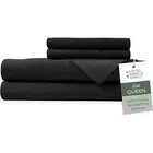 Hotel Sheets Direct 4 Piece Bed Sheet Set Queen Size, 100% Viscose Bamboo, Black