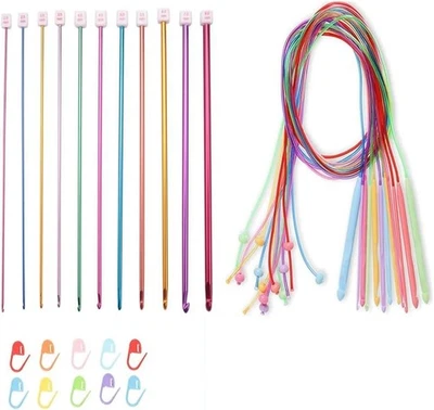 1Set Tunisian Crochet Hooks Set Afghan Crochet Hooks 3.5-12 mm Plastic