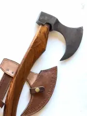 CUSTOM HANDMADE DAMASCUS STEEL WOOD Axe HATCHET TOMAHAWK Knife