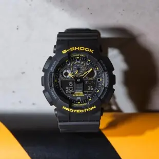 【CASIO 卡西歐】G-SHOCK 酷炫 搶眼黑黃色 雙顯腕錶51.2mm(GA-100CY-1A)