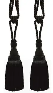 DÉCOPRO Tassel Tieback, Style# TBH8, Color# K9 - Pure Black [Set of 2]