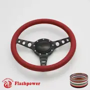 14" Billet Steering Wheel Red Full Wrap Chevrolet Monte Carlo Camaro w/ Horn