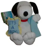Snoopy Peanuts Plush Whitman's It's a Boy Blue Blanket
