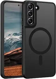 [ROUMAYMAY] Case for Samsung S21 FE, Magnetic [Compatible with MagSafe] Military Grade Protective Slim Translucent Matte Skin Smooth Phone Case for Samsung Galaxy S21 FE, Black