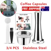 3/4 PCS Stainless Steel Coffee Capsule Refillable Reusable Pods Tamper For ALDI