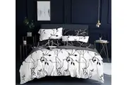 Tree Reversible Super King Size Quilt/Doona/Duvet Cover Set - White M386