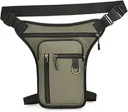 PEASL Motorcycle Drop Leg Side Bag Black Motorcycle Bag Hard Shell Outdoor Casual Waist Bag Motorbike Hip Bum Pack Waterproof Bag(B)