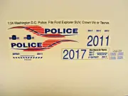 Washington DC Police 1:24 Water Slide Decals Fits Motormax CV SUV 4- Door Sedan