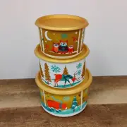 Tupperware Canister Set- Christmas Holiday Snowfall Sweeties-Set of 3 NEW