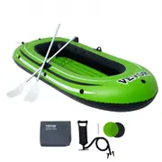 VEVOR Inflatable Boat, 2-Person Inflatable Fishing Boat, Strong PVC Portable Boat Raft Kayak, Includes 1158 mm Aluminum Oars, High-Output Pump and Fis