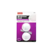 Prestige 35mm Chrome Plated Hollow Mushroom Cupboard Knob Card of 2