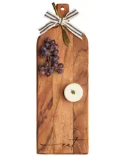 Maple Leaf at Home Eat Script Acacia Bevel Board with Spreader