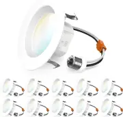 10 Pack Retrofit LED Recessed Lighting 4 Inch, Selectable 2700K/3000K/3500K/4000