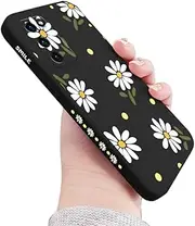 Sunswim Compatible with Galaxy S20 FE Case Cute Daisy Pattern Full Camera Lens Protection Shockproof TPU Bumper Liquid Silicone Protective Cover Phone Cases for Samsung Galaxy S20 FE 5G 6.5"-Black