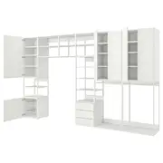 PLATSA storage comb w 6 doors+3 drawers, white/Fonnes white, 420x42x241 cm