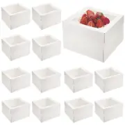 20 PCS Cake Box, 12 Inch Cake Boxes, 12x12x8 Inch Large Bakery Boxes with Win...