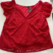 Simply Be. Size 32 Red Top Short Sleeves