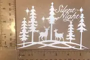 5 SILENT NIGHT FOREST cardstock paper die cut embellishment