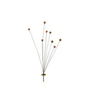 A.FRESCO Metal Stake Spray Billy Buttons Garden Decor Short 95x50cm Rust