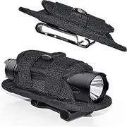 Tactical Flashlight Pouch Holster: 360° Rotatable Holder with Carabiner Reel Clip - A Must-Have for Outdoor Camping, Hiking, and Tactical Gear