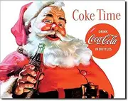 Desperate Enterprises Coca-Cola Santa Claus - Coke Time Tin Sign, 16" W x 12.5" H