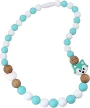 Panny & Mody Sensory Chew Necklace for Boys and Girls, Silicone Chewy Fidget Teether Toy, Fashion Chewellery Necklace for Kids with Autism ADHD SPD, or Special Needs(Green Fox)