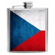 Czech Republic Flag Stainless Steel Hip Flask 6oz