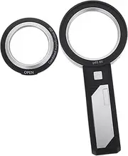 LRXIYODE Handheld LED Magnifier with Dual Lens Lighted Reading Magnifier for Seniors for Currency Detection Jewelry Inspection and Detailed Crafts Low Light Conditions