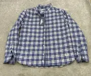 NWT Penfield Flannel Shacket Mens Large Long Sleeve Button Up Blue Plaid Quilted