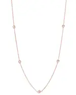 Roberto Coin 18K Rose Gold Diamond by the Inch Station Necklace, 16-18