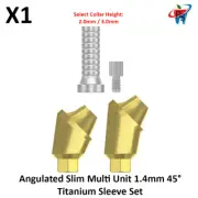 Dental Angulated Slim Multi Unit 1.4mm 45° Int Hex 2.0 Titanium Sleeve Set