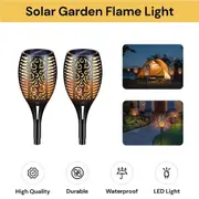 2PCs Outdoor Solar Garden Flame Torch Light Garden Path Decoration Lantern Lamp Waterproof