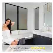 Window Privacy Film Frosted Glass Static Cling UV Insulation 17.5"x78.7"