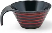 J-Kitchens Anti-A Totty Ripple Bowl (Soup Bowl, Bowl, Wan, Lacquerware), Grinding Akebonai Black, 5.5 x 4.3 x 2.3 inches (14 x 11.1 x 5.8 cm), Heat Resistant ABS Resin, Made in Japan, Dishwasher Safe