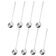 8Pcs 5" Stainless Steel Espresso Spoons Mini Coffee Spoon Teaspoon, Silver