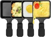 Non-Stick Coated Mini Grill Cheese Pan Melting Accessories for Raclettes Replacement trays Raclette Dishes Mini raclette pans, Square Shape(4PCS)