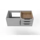Castello USA Alpine 35" Wood Floating Vanity Base in Gray with Black Handles