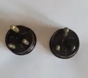 Vintage Bakelite Small Round 3 Pin Mains Plugs 5A - A LOT OF TWO PIECES