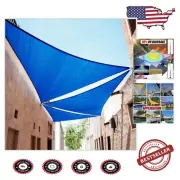 Breathable Heavy Duty Blue Triangle Sun Shade Sail 7' x 12' - UV Protection