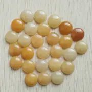 Wholesale 50pcs 16mm Natural Yellow Jade Stone Round CAB CABOCHON DIY Jewelry
