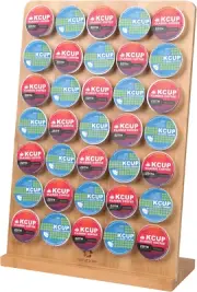 Coffee Pod Holder, Bamboo, 35 Pod Storage, Coffee Display Rack, K Cups Organizer