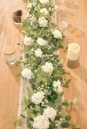 Anna's Whimsy 5.91FT Artificial Eucalyptus Garland with 1PCS, Ivory White